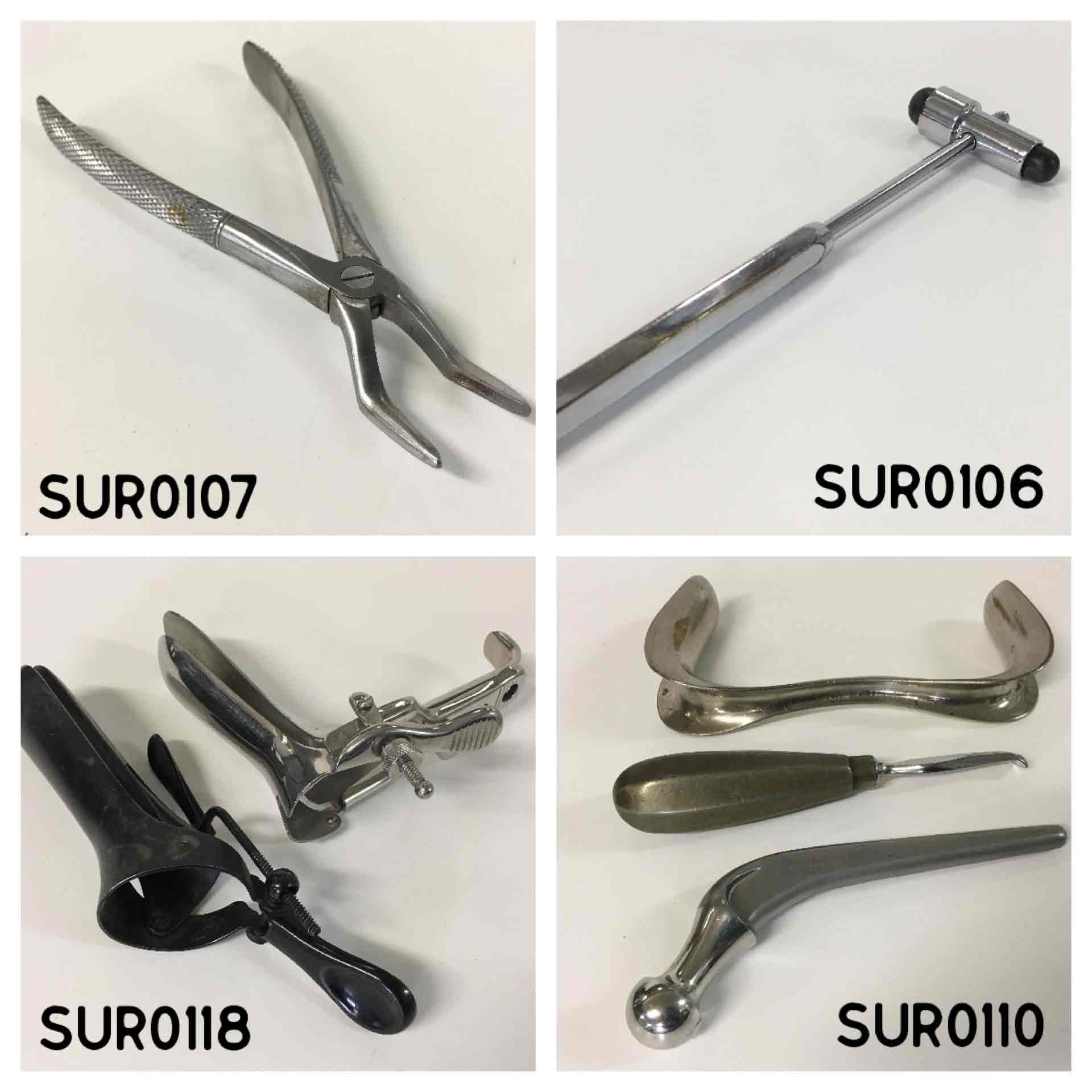 SURGICAL INSTRUMENT, Stainless Steel - Neurological Hammer, SUR0107 - Pliers, SUR0116 - Vaginal Speculum, SUR0111 - Assorted